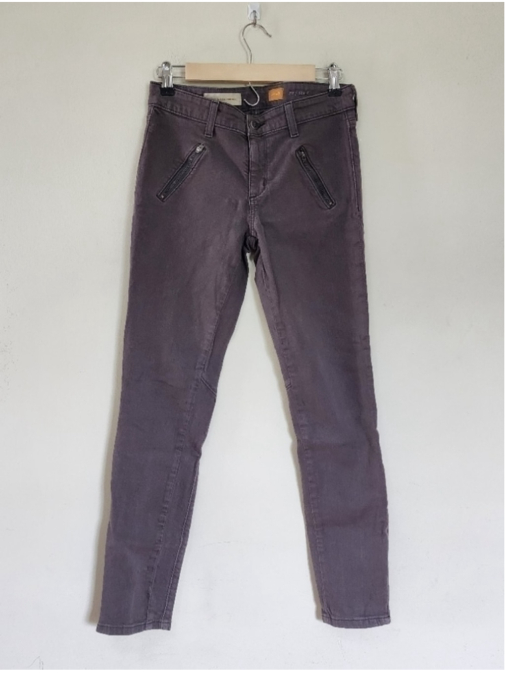 Anthropologie Pilcro and the Letterpress Fit/ Serif Gray Ankle Zip Jeans sz 28